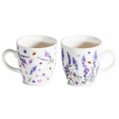 Set 2 cani portelan in cutie cadou Lavanda Ø 5,5 cm x 6 H, 70 ml