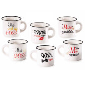 Set 6 cani portelan multicolor  Ø 6 cm x 5,5 H, 70 ml