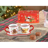 Set 2 cesti, tavita ceramica multicolora Delizie Ø 6,5 cm x 6 H,  16,5 x 7,5