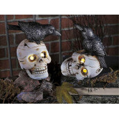 Figurina Halloween Schelet polirasina multicolora cu leduri cm 11 x 8,5 x 13,5 H