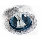 Set 4 suporturi farfurii plastic argintiu 38 cm