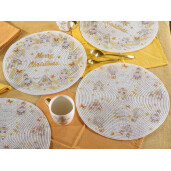 Set 12 suporturi farfurii poliester multicolor 39 cm
