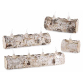 Set 4 decoratiuni lemn lumanari led 32 cm, 24 cm, 16 cm, 8 cm