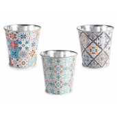 Set 3 ghivece flori metal multicolor Majolica Ø 10 cm x 10 H