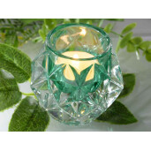 Set 8 suporturi lumanari sticla 7.5x6.5 cm