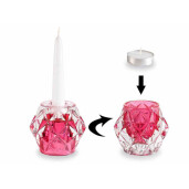 Set 4 suporturi lumanari sticla 7.5x6.5 cm