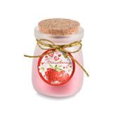 Lumanare parfumata in borcan sticla aroma Capsuni Ø 5,5 cm x 7,5 H