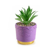 Set 4 plante artificiale in ghiveci ceramica 9x16 cm