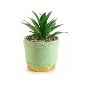 Set 4 plante artificiale in ghiveci ceramica 9x16 cm