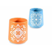 Set 2 vaze flori ceramica multicolora Majolica Ø 11 x 12,5 H,  Ø 8,5 x 9,5 H