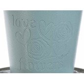 Set 4 ghivece piele ecologica gri petrol 19x16 cm, 15x14 cm, 13x12 cm, 10x10.5 cm