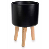 Set 2 ghivece flori negru natur 28x42.5 cm, 24.5x41.5 cm