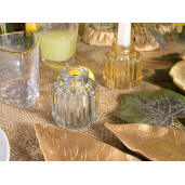 Set 6 candele sticla multicolora 7x7.5 cm