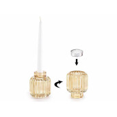 Set 6 candele sticla multicolora 7x7.5 cm