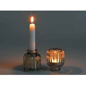 Set 6 candele sticla multicolora 7x7.5 cm