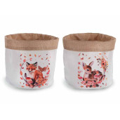Set 2 cosuri textil multicolor Caprioara si Vulpita Ø 19 cm x 23 H