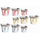 Set 9 ghivece flori metal multicolor 15,5x15,5x 13 H, 14 x 14 x 11,5 H, 11 x 11 x 10 H