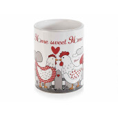 Set 4 borcane Gaina ceramica multicolora 10.5x13.5 cm
