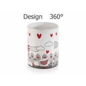 Set 4 borcane Gaina ceramica multicolora 10.5x13.5 cm