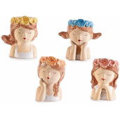 Set 4 vaze flori polirasina multicolora Fetite IIII 8,5 x 8 x 13 H
