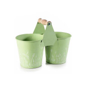 Ghiveci flori metal verde 22x11x17H