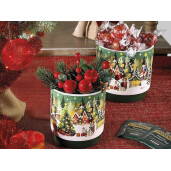 Vaza flori Craciun ceramica multicolora Ø 10,5 x 11 H