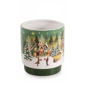 Vaza flori Craciun ceramica multicolora Ø 10,5 x 11 H