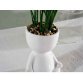 Planta artificiala verde in ghiveci ceramica cm 9 x 6 x 32 H