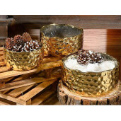 Bol decorativ ceramica aurie Ø 18 x 9 H