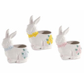 Set 3 Iepurasi Paste ceramica multicolora 14x9.5x15 cm