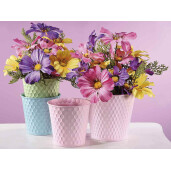 Set 3 ghivece metal 14x12.5 cm