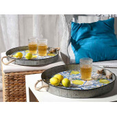 Tava decor Lamai lemn metal multicolor Ø 40 x 4 H