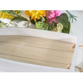 Set 2 tavi lemn natur alb Barcuta 40x18.5x3 cm, 32x15x3 cm