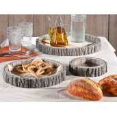 Set 3 tavi lemn natur Ø 37 cm x 4 H, Ø 28 x 4 H, Ø 17,5 x 4 H