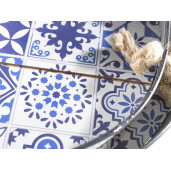 Set 2 tavi lemn metal Majolica 49x33x5 cm, 44x30x4 cm