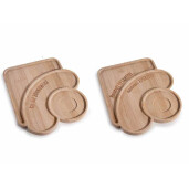 Set 2 platouri servire lemn cm 29 x 25 H