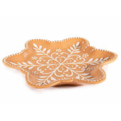 Set 2 platouri Craciun ceramica alba maro cm 25,5 x 23 H