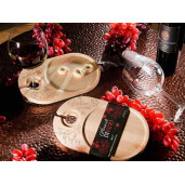 Platou aperitive cu suport pahar vin cm 25 x 15 H