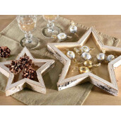 Set 2 tavi decorative Stelute lemn natur 30x28.5x3 cm, 19.5x18.5x3 cm