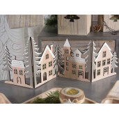 Decoratiune Craciun lemn multicolor 59x20.5 cm