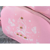 Rucsac piele ecologica alba roz cm 18 x 9 x 21 H