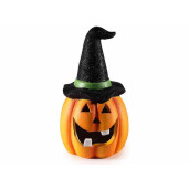 Figurina Halloween Dovleac polirasina textil multicolor cu leduri Ø 11 cm x 20,5 H