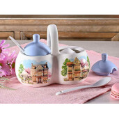 Zaharnita dubla ceramica multicolora cm 16,5 x 9,5 x 12,5 H