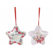 Set 2 ornamente brad Craciun metal multicolor 12.5x4.5x12 cm