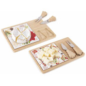 Set 2 platouri, 2 cutite, 2 furculite Craciun 26.5x17 cm, 13.5 cm