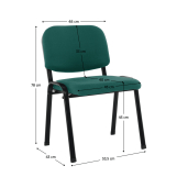 Scaun de birou verde negru 53.5x43x78 cm