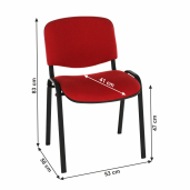 Scaun birou rosu negru Iso 53x58x83 cm