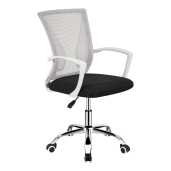 Scaun birou gri negru alb crom Izolda 57x57x90-98 cm