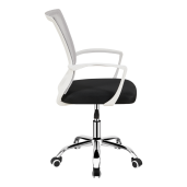 Scaun birou gri negru alb crom Izolda 57x57x90-98 cm