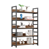 Raft pardoseala mdf metal stejar negru Janel 80x30x145.5 cm
